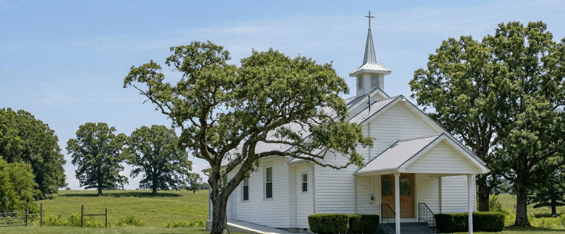 Friends together outside a church